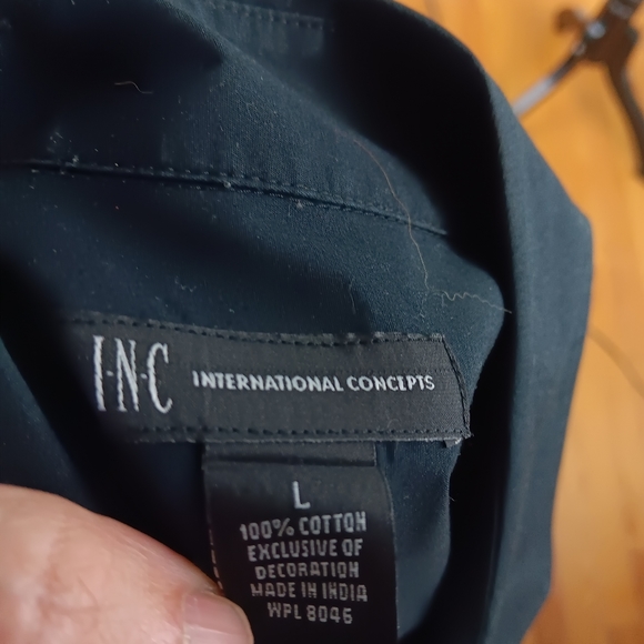 INC, black, buttondown shirt - Picture 5 of 5
